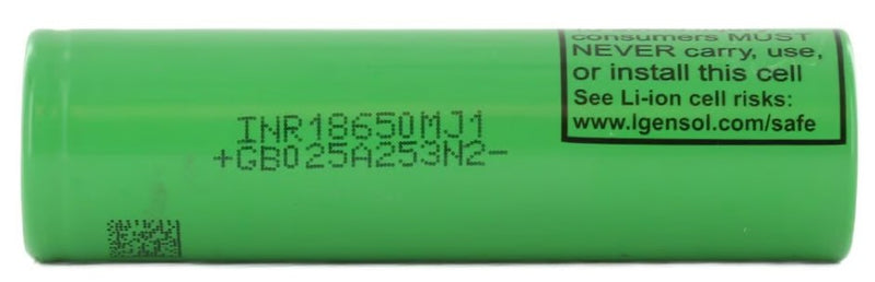 LG MJ1 INR 18650 3500mAh 3.7V High-Drain 10A Lithium Ion (Li-ion) Unprotected Flat Top Battery - Bulk