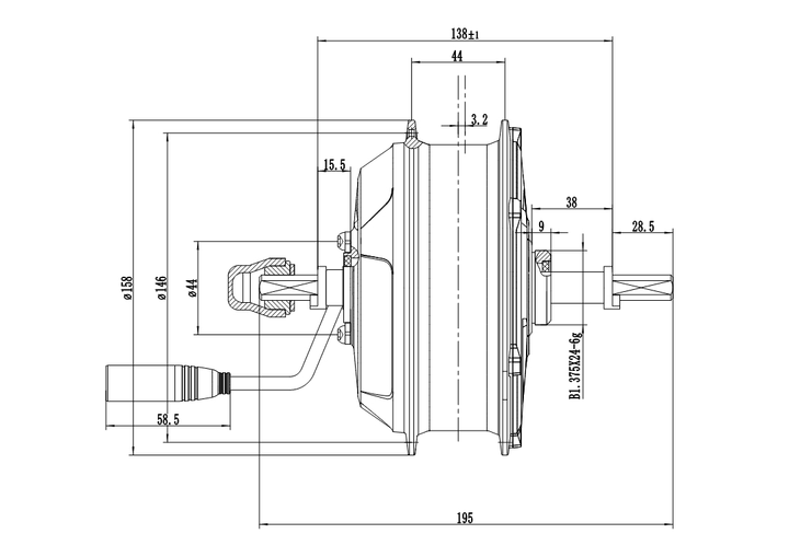 B7-138XL Hub Motor 750W  | Ebike Rear Hub Motor