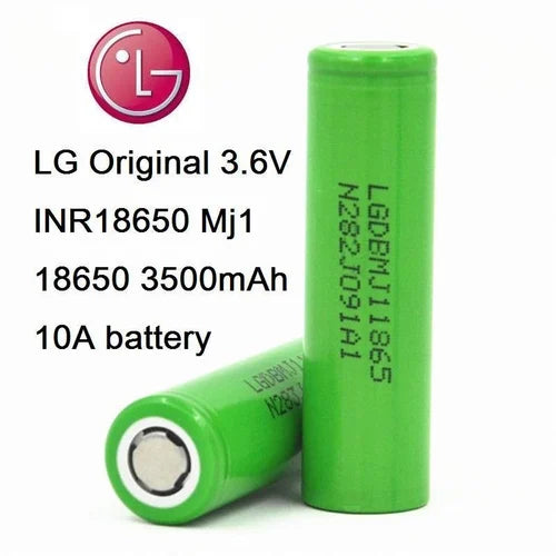 LG MJ1 INR 18650 3500mAh 3.7V High-Drain 10A Lithium Ion (Li-ion) Unprotected Flat Top Battery - Bulk