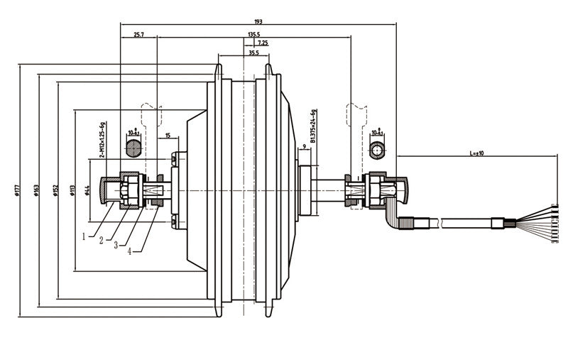 48V 750W Geared Rear Hub Motor - EbikeMarketplace