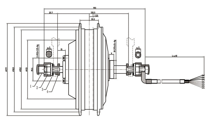 48V 750W Geared Rear Hub Motor - EbikeMarketplace